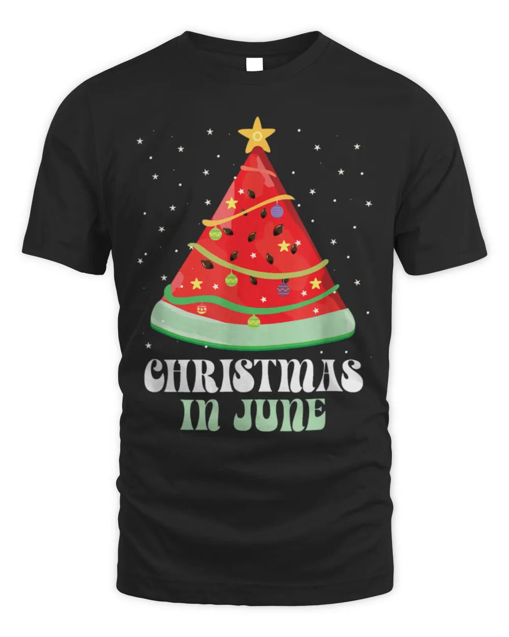 Funny Christmas In June Watermelon Tree Summer T-Shirt