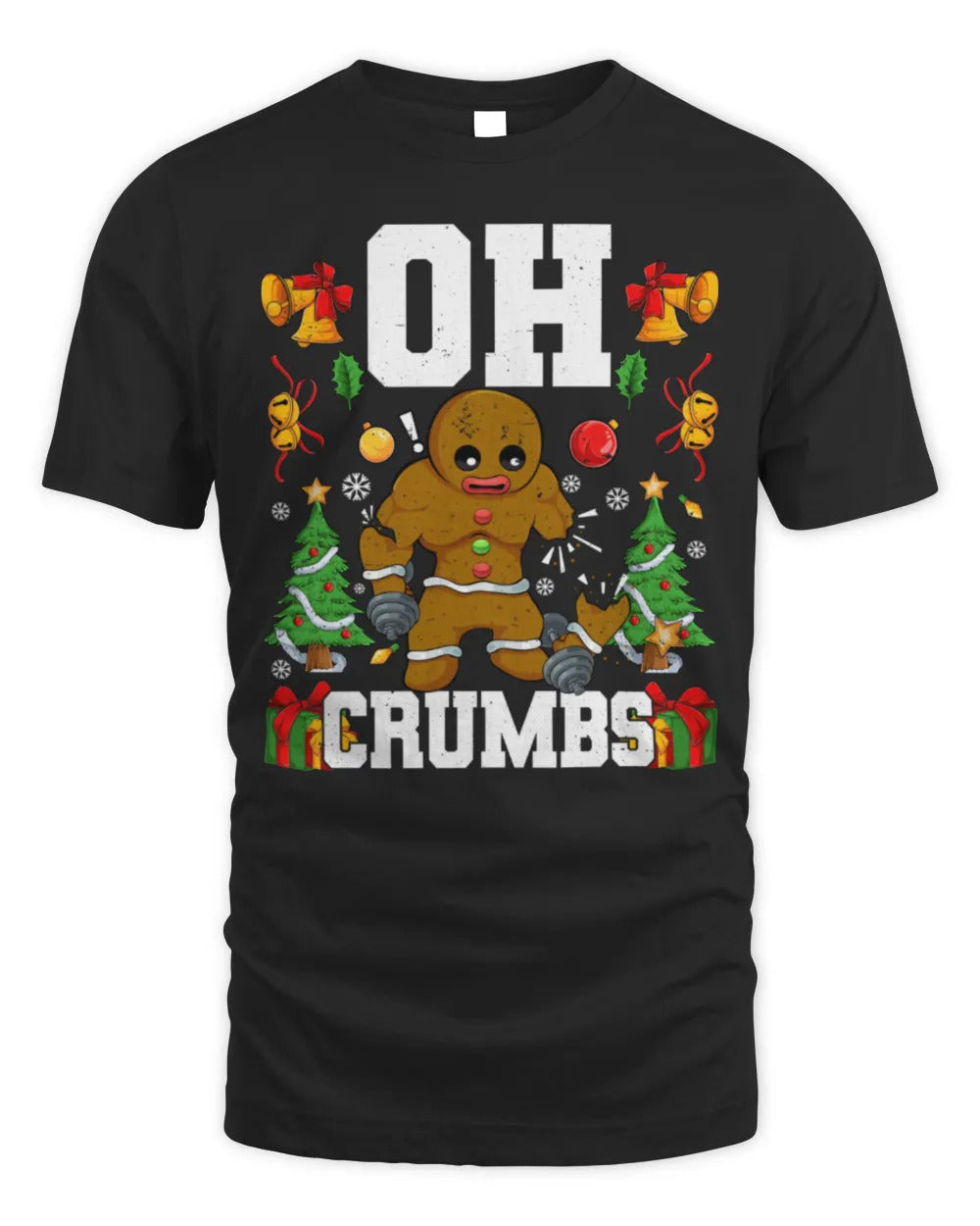 Gingerbread Man Christmas Oh Crumbs Workout Gym T-Shirt