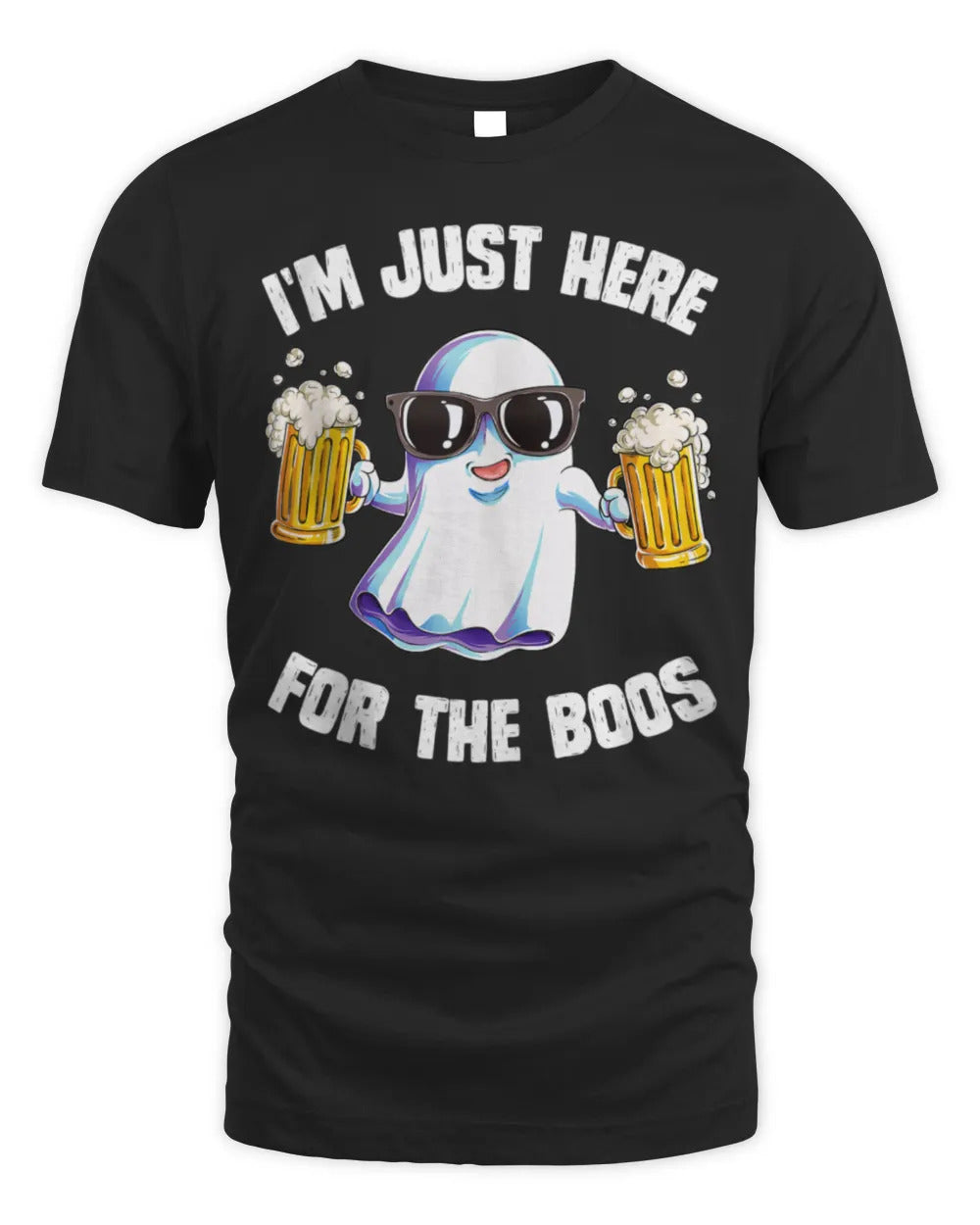 I'm Just Here For The Boos Funny Halloween Ghost Men Women T-Shirt