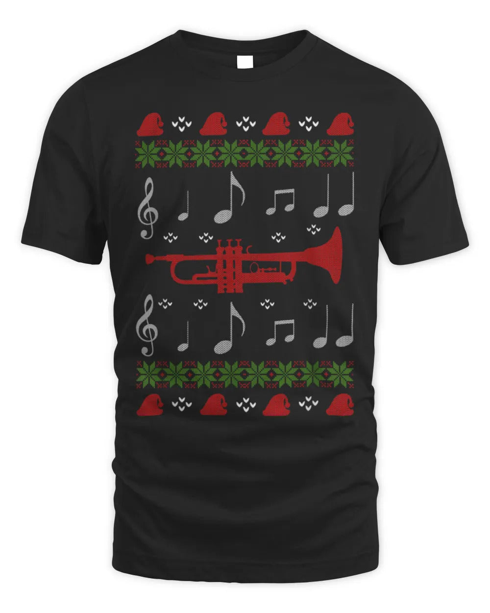 Ugly Christmas Style Gift Trumpet Player T-Shirt