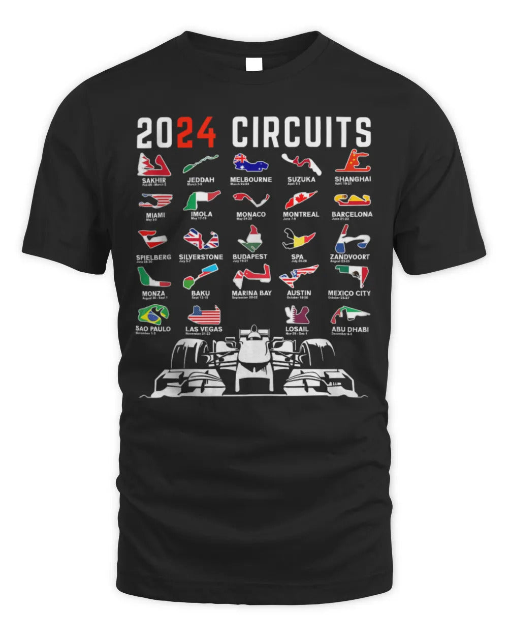 2024 Formula Racing Track Formula Race Formula Car Fan T-Shirt