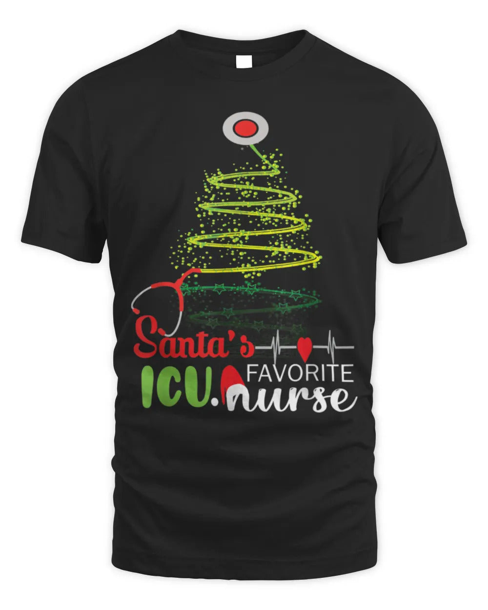 Christmas Party Intensive Care Santa's Favorite ICU Nurse T-Shirt