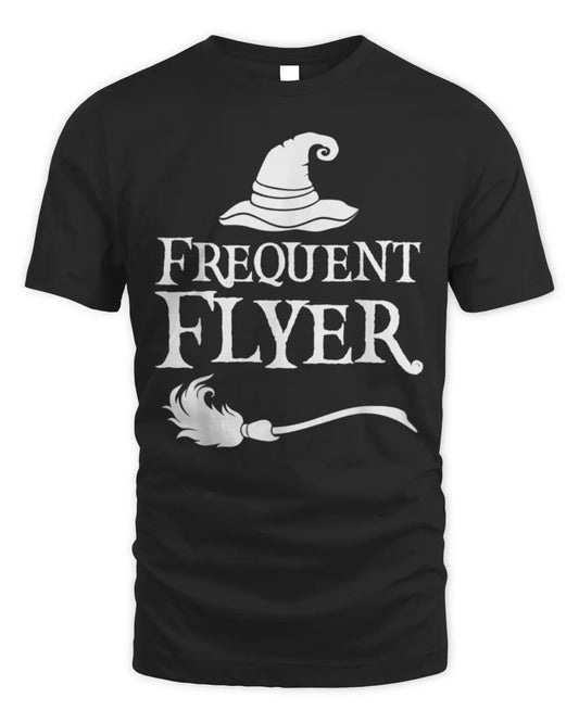 Frequent Flyer Funny Broomstick and Hat T-Shirt