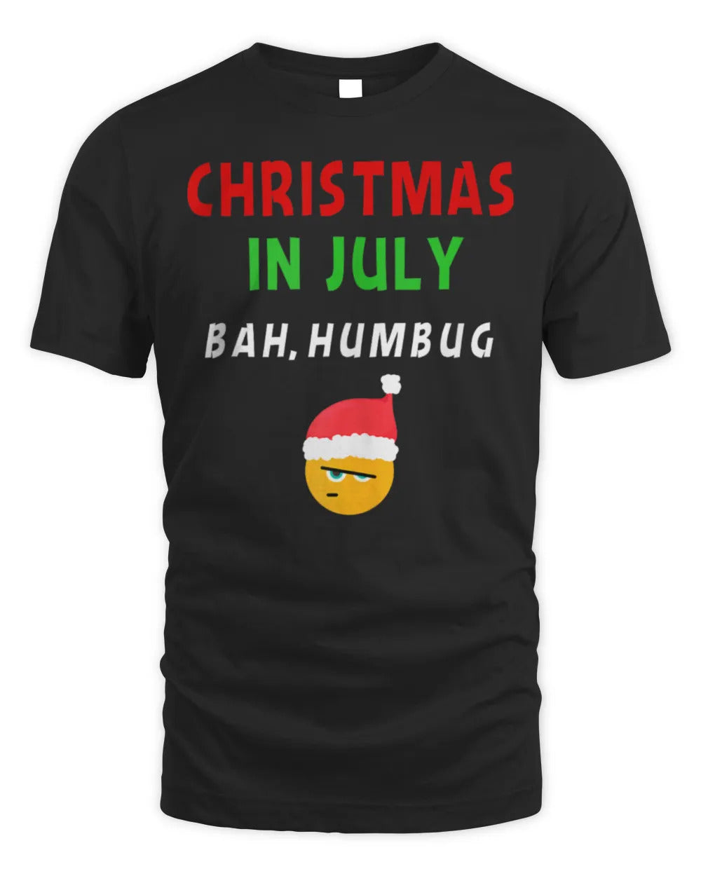 Funny Christmas In July Bah Humbug Scrooge Santa Hat Summer T-Shirt