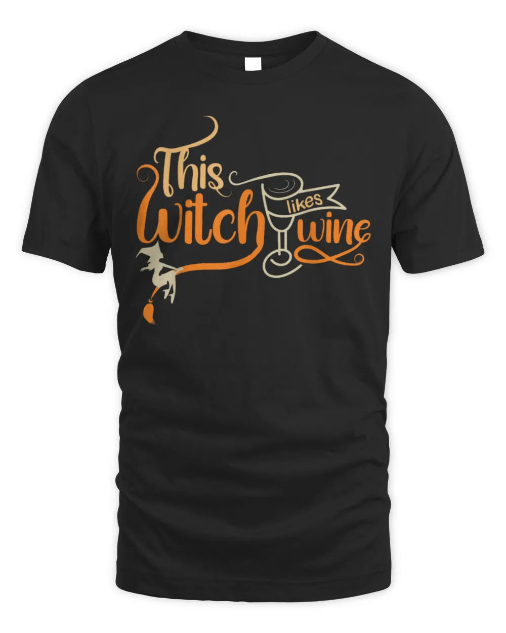 Funny Halloween Witch Likes Wine Women's Halloween T-Shirt