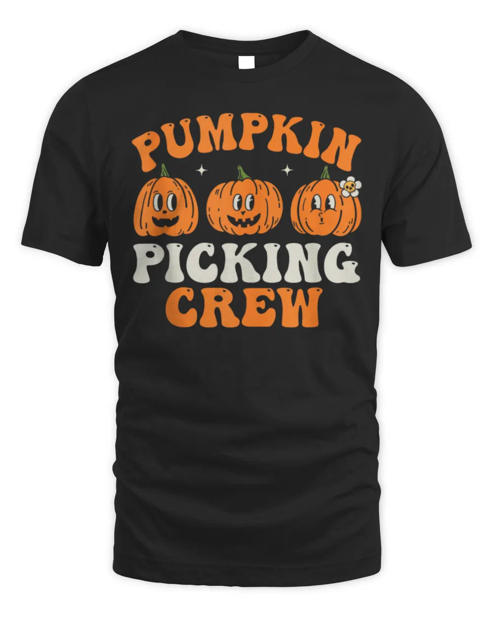 Groovy Pumpkin Picking Crew Squad Fall Autumn Halloween T-Shirt