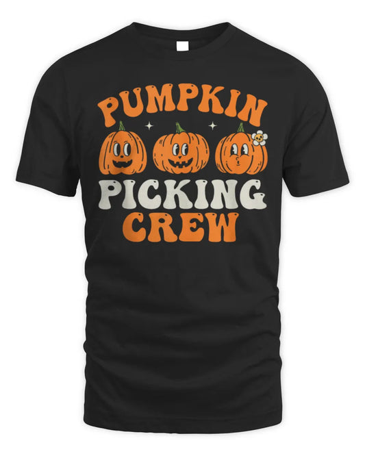 Groovy Pumpkin Picking Crew Squad Fall Autumn Halloween T-Shirt