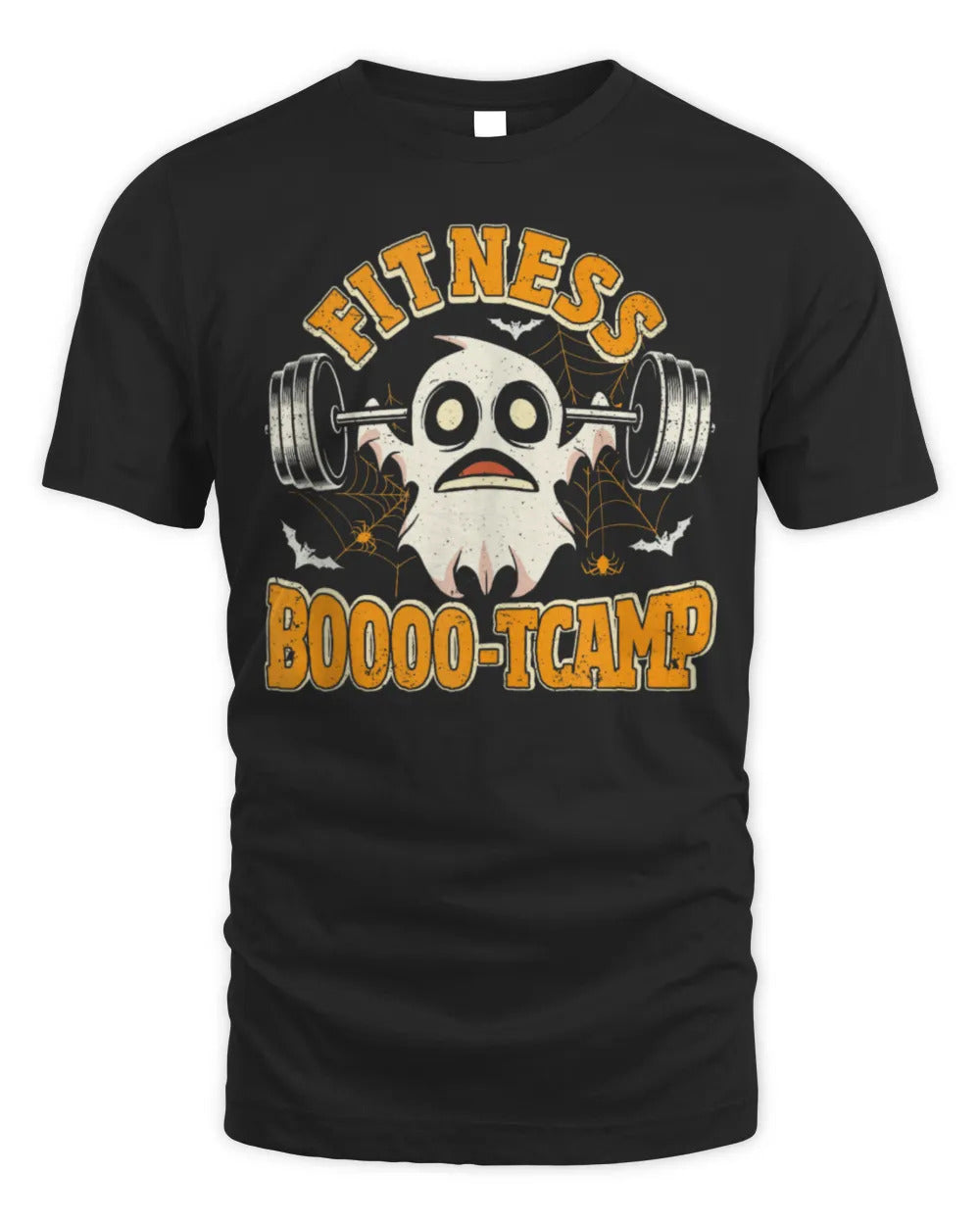 Halloween Fitness Bootcamp Gym Ghost Funny Weightlifting T-Shirt