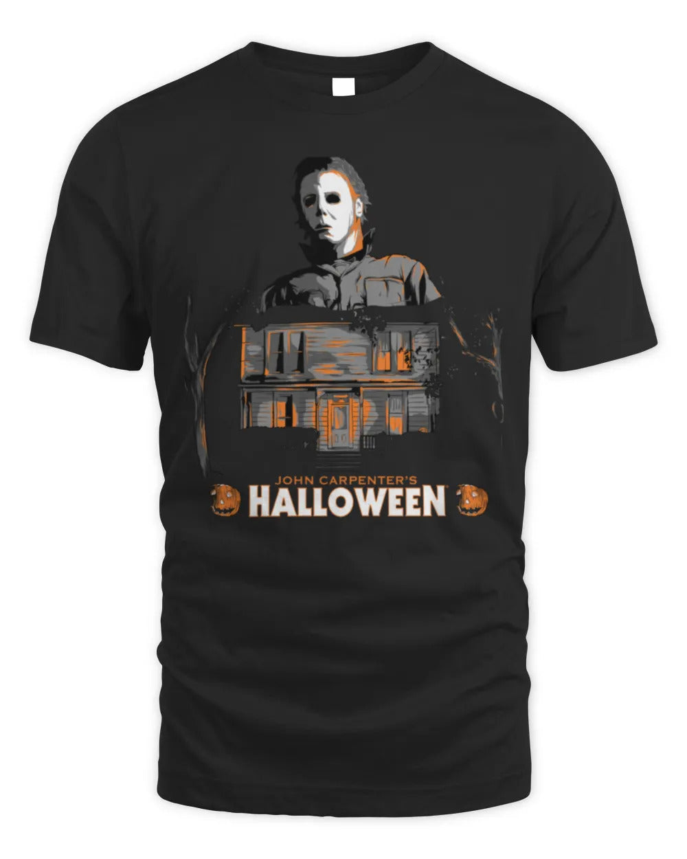 Halloween Michael and House Illustration T-Shirt