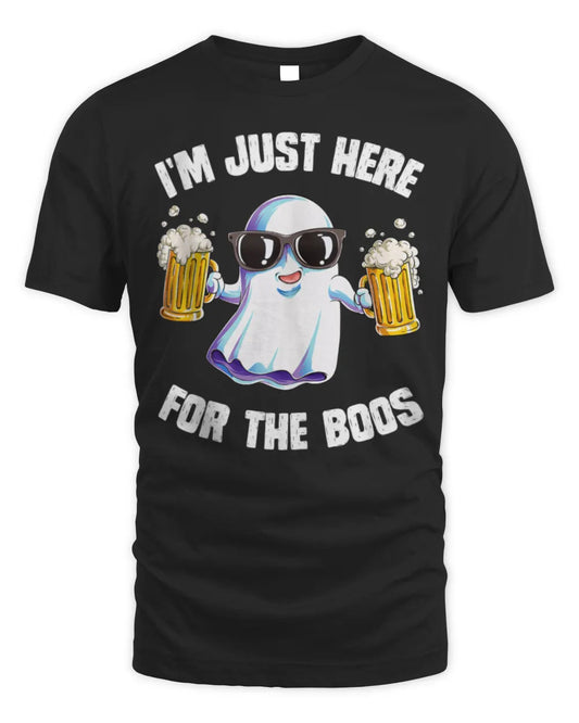 I'm Just Here For The Boos Funny Halloween Ghost Men Women T-Shirt
