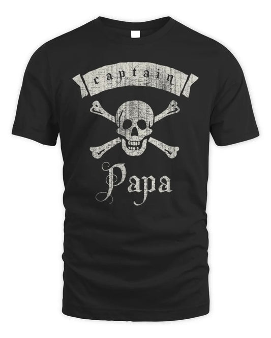 Mens Captain Papa Vintage Pirate T-shirt