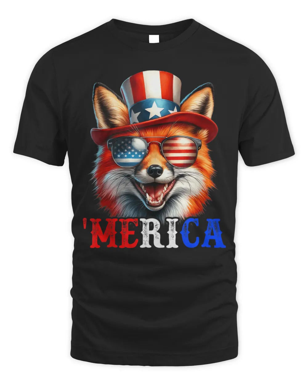 Merica Red Fox Patriotic 4th of July Funny Shirt