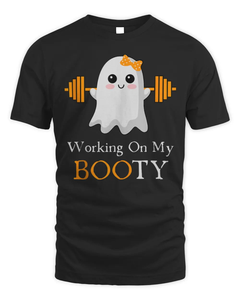 Working on My Boo Halloween Workout Weightlifting Ghost T-Shirt